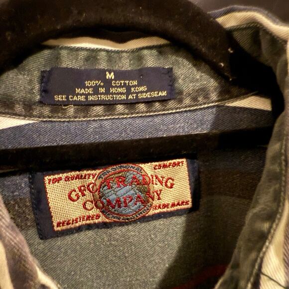 Vintage 80s/90s GFC Trading Company Striped Button Down Long Sleeve Shirt Medium - Picture 3 of 3